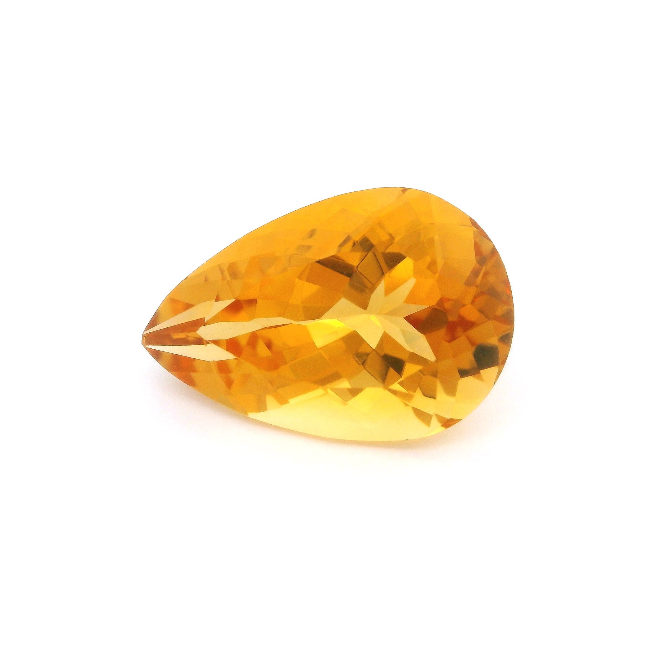 Cytryn 10,98 ct, żółty, szlif gruszka