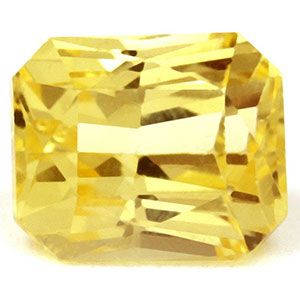 Szafir 1,53 ct, żółty, szlif szmaragdowy