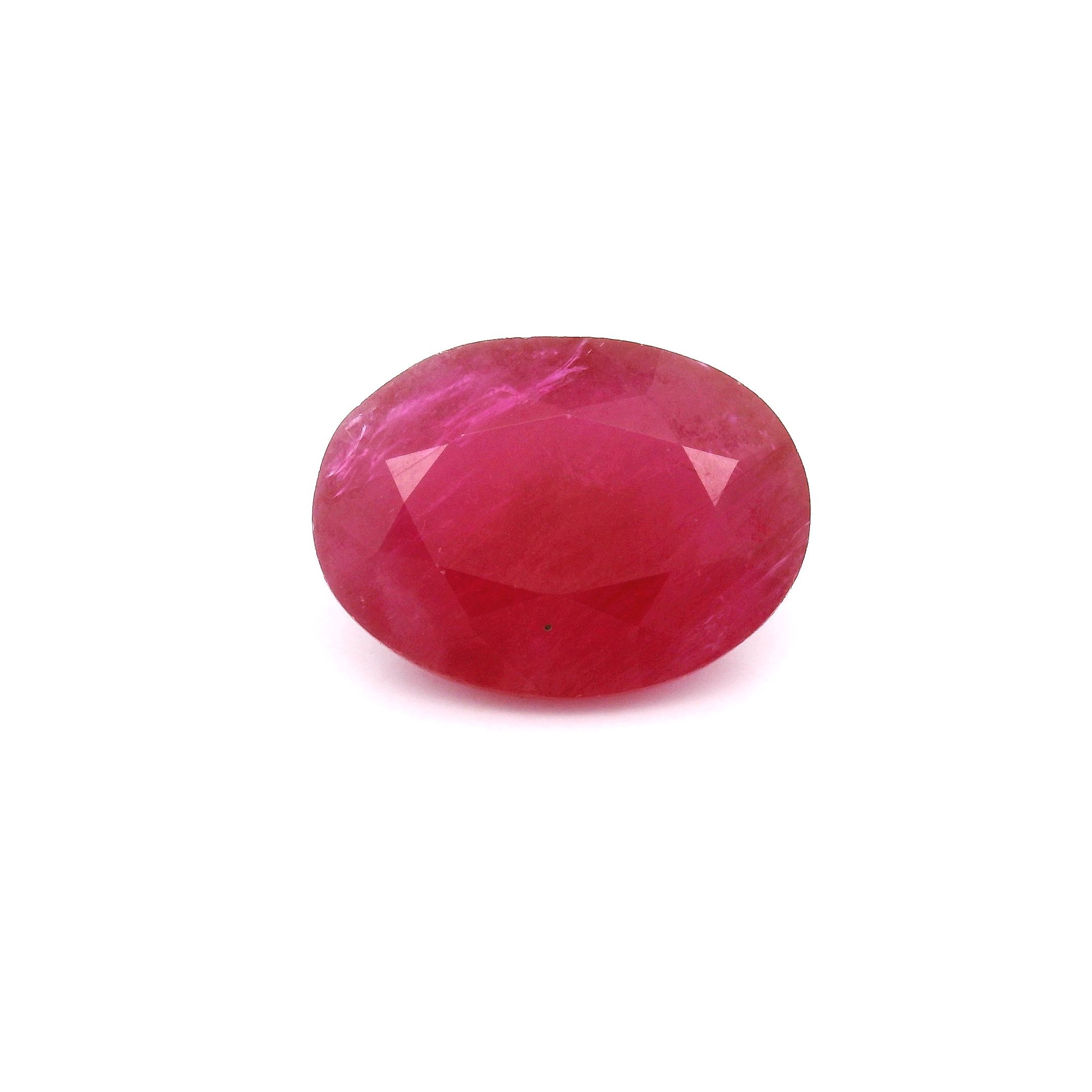 RUBY FACETED 4.05ct RED Medium Intense MI MOZAMBIQUE HEATED