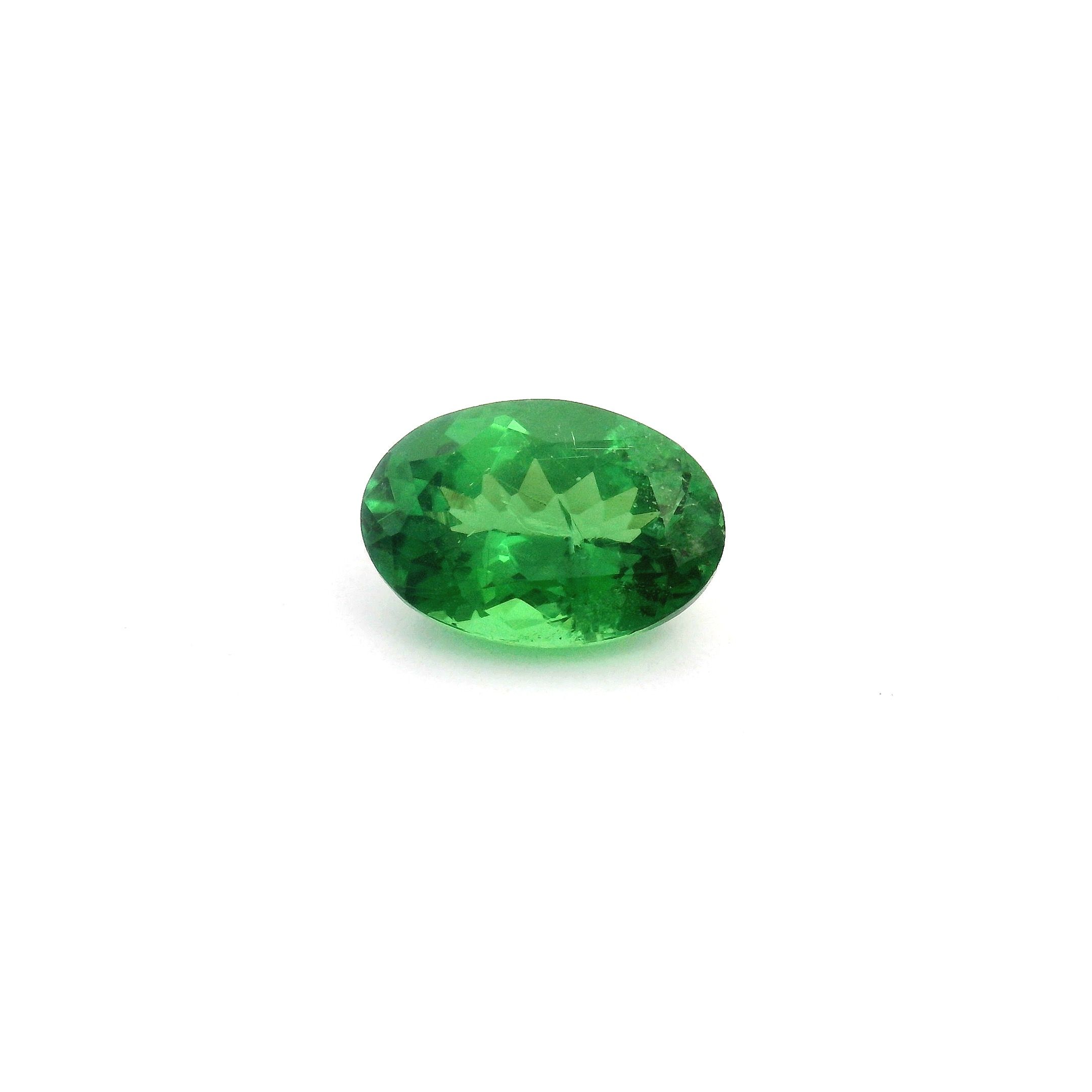 Granat 1,34 ct, zielony, szlif owalny