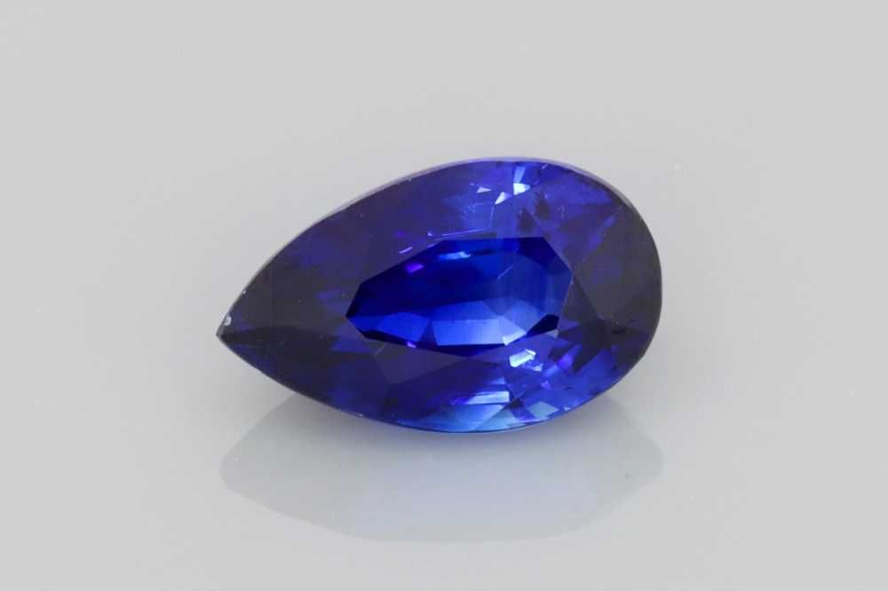 Szafir 1,56 ct, niebieski, szlif gruszka