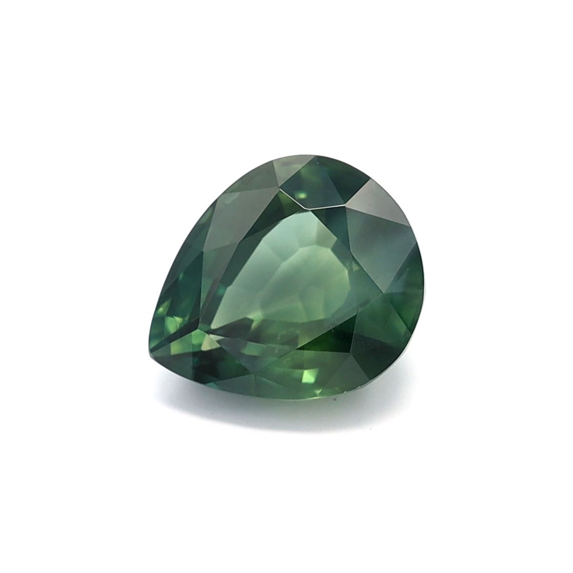 SAPPHIRE FACETED 2.35ct GREEN GREEN EC AUSTRALIA HEATED
