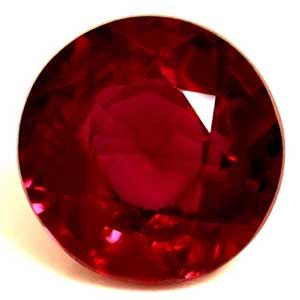 RUBY Round 0.76ct RED SI FACETED