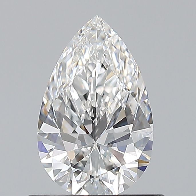 0.7-carat pear diamond with E color, null cut, and FL clarity.