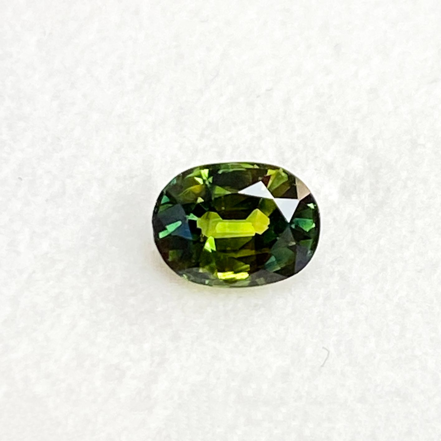 SAPPHIRE FACETED 1.06ct GREEN GREEN EC AUSTRALIA HEATED