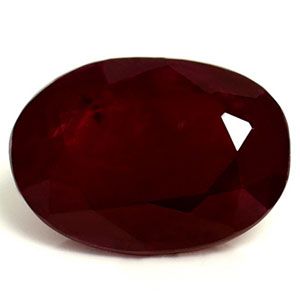Rubin 1,33 ct, czerwony, szlif owalny