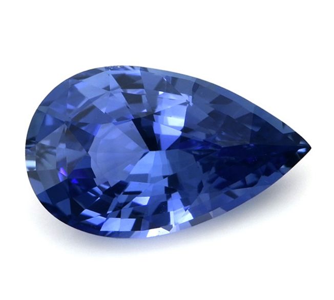 Szafir 4,04 ct, niebieski, szlif gruszka