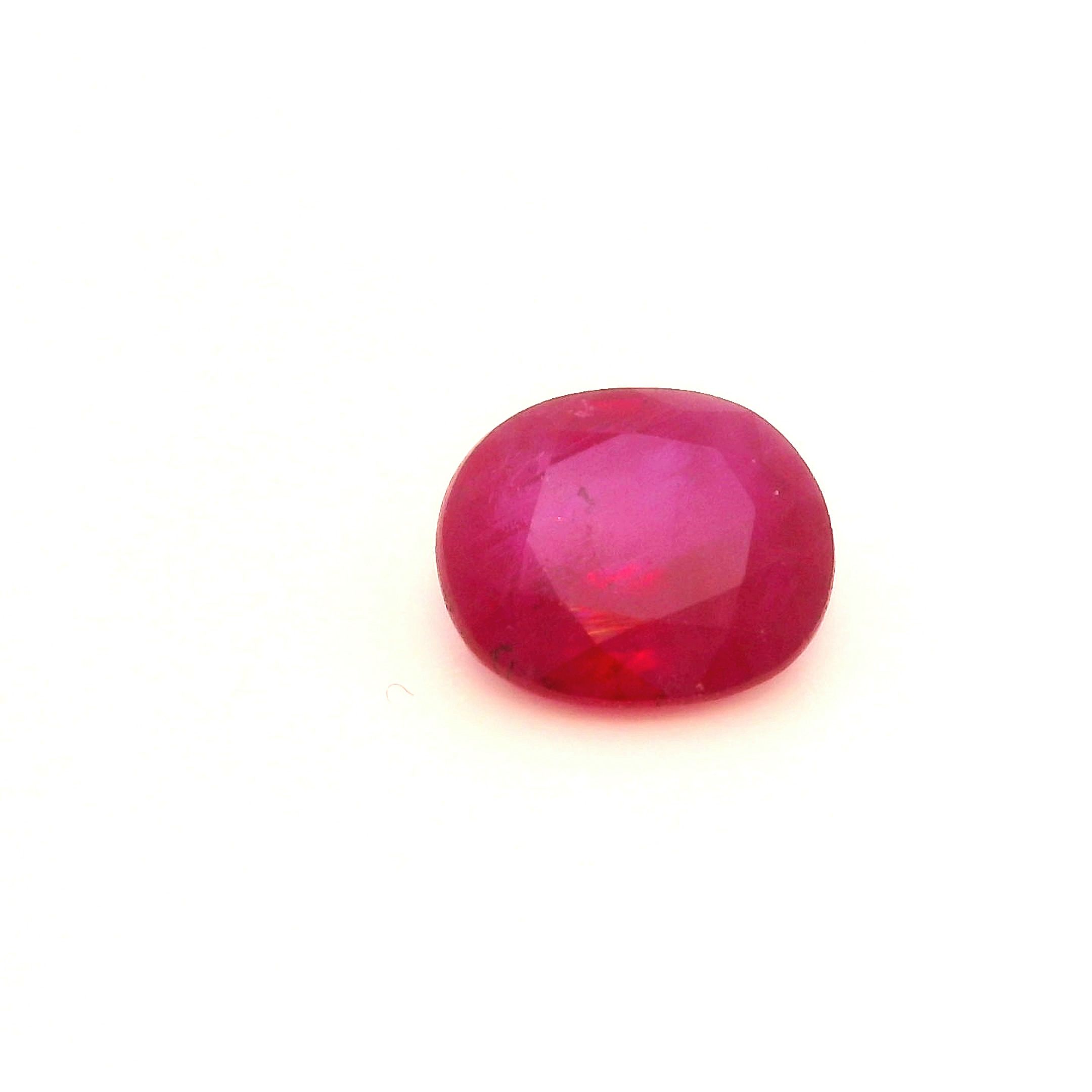 Rubin 1,08 ct, czerwony, szlif owalny
