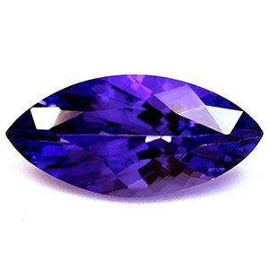 Tanzanit 2,63 ct, niebieski, szlif markiza
