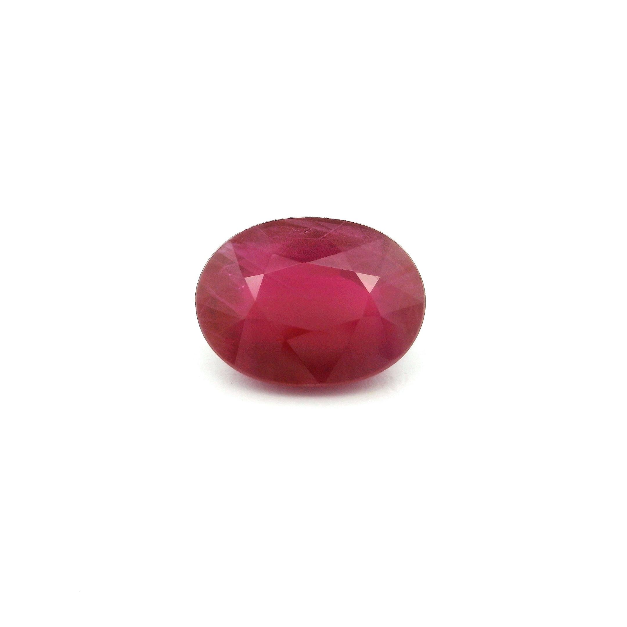 Rubin 1,73 ct, czerwony, szlif owalny
