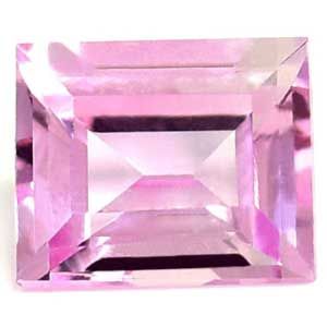 Szafir 1,24 ct, różowy, szlif szmaragdowy