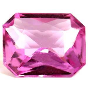Szafir 1,67 ct, różowy, szlif szmaragdowy
