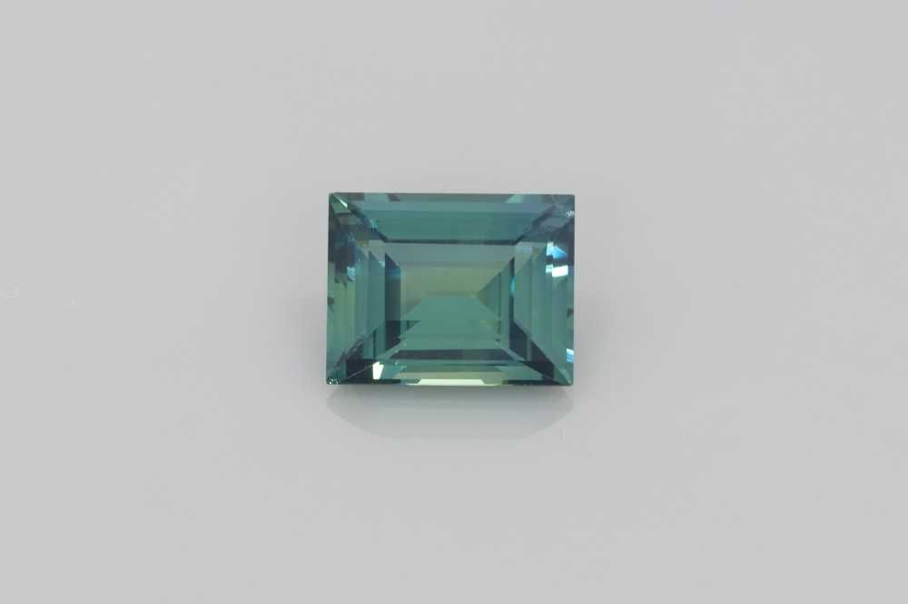 Szafir 1,22 ct, morski, szlif bagietka