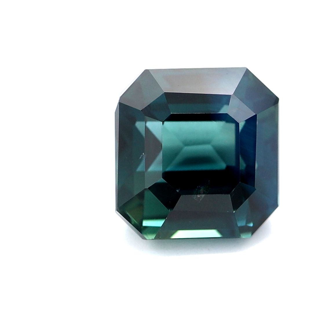 Szafir 1,40 ct, morski, szlif szmaragdowy