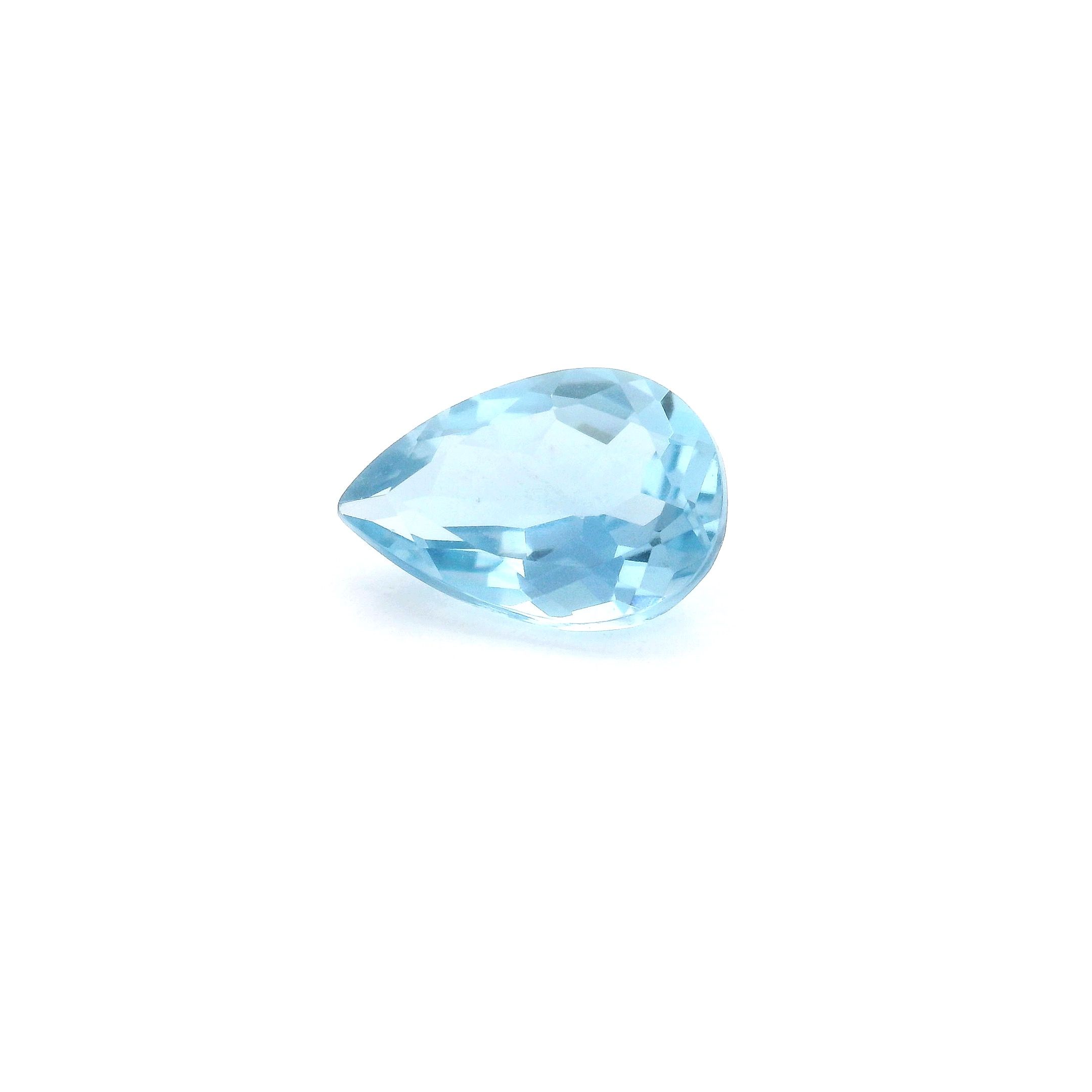 AQUAMARINE FACETED 1.14ct BLUE Medium EC BRAZIL HEATED