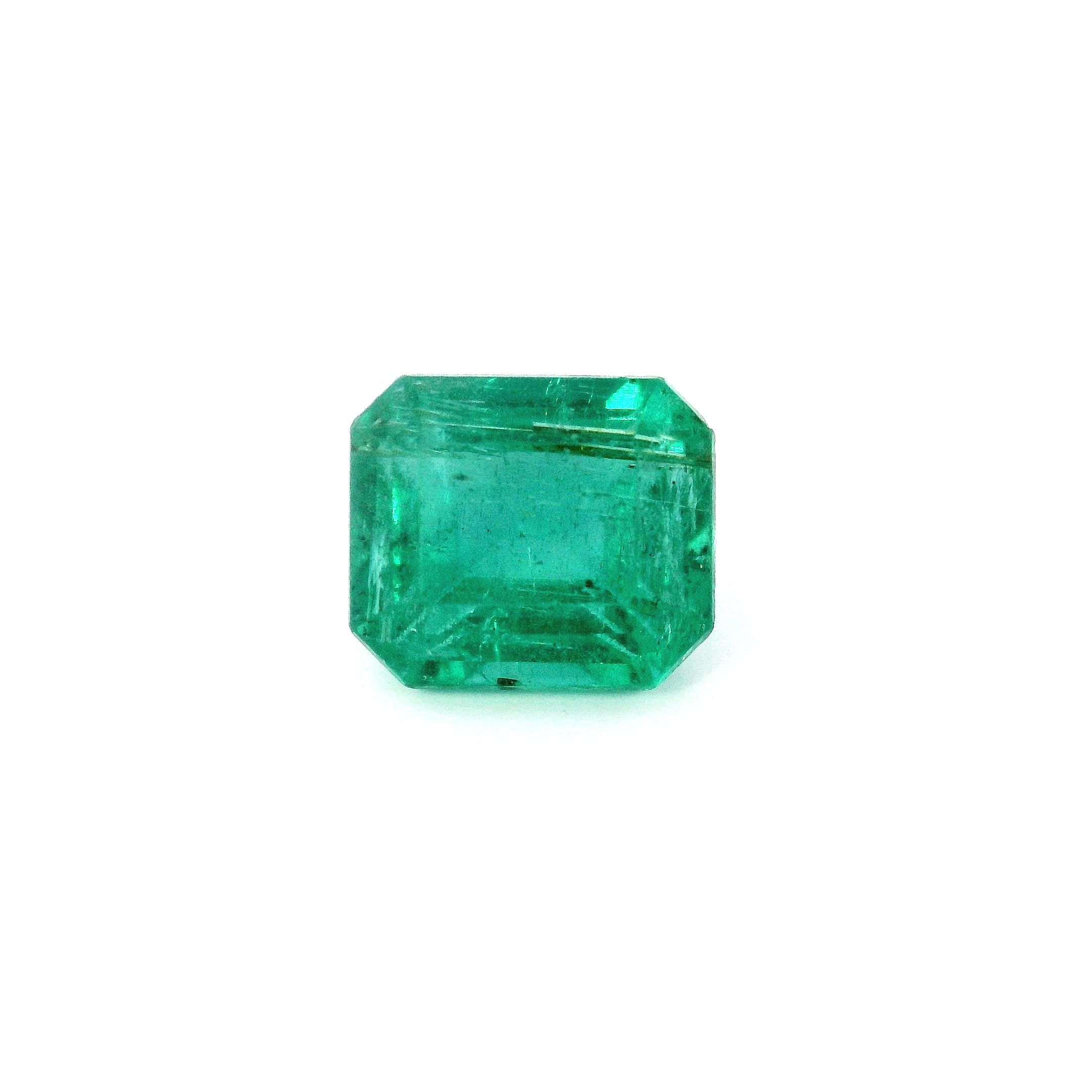 Szmaragd 2,80 ct, zielony, szlif ośmiokątny