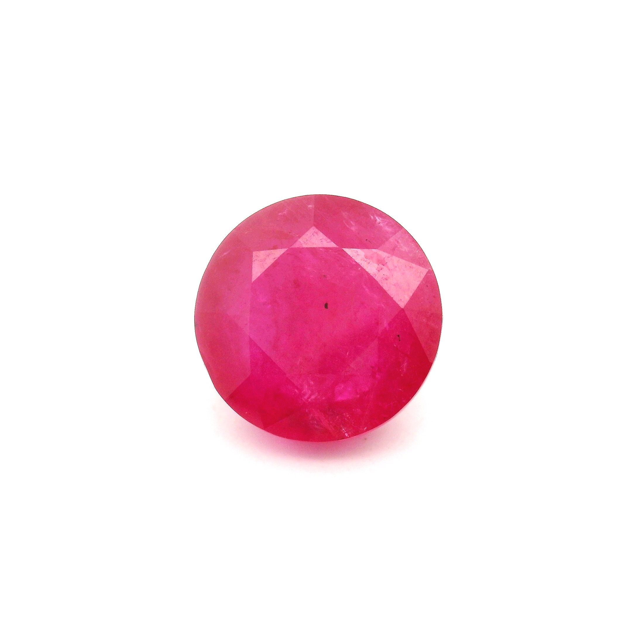 Rubin 5,79 ct, czerwony, szlif okrągły