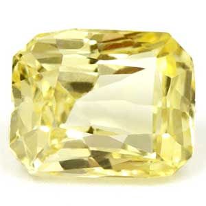 Szafir 1,30 ct, żółty, szlif szmaragdowy