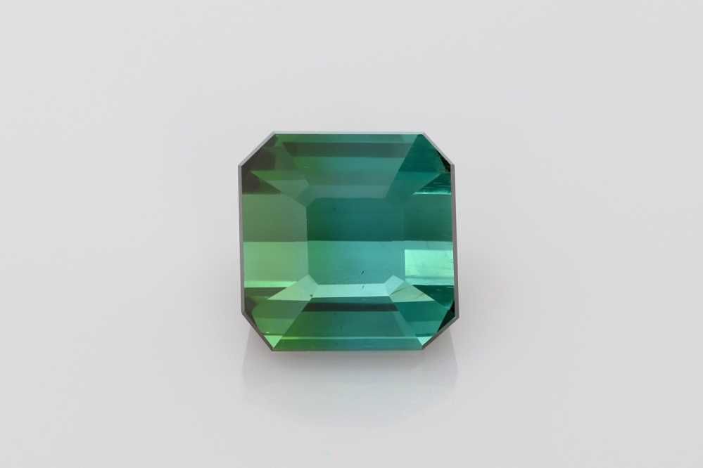 Turmalin 7,68 ct, morski, szlif asscher