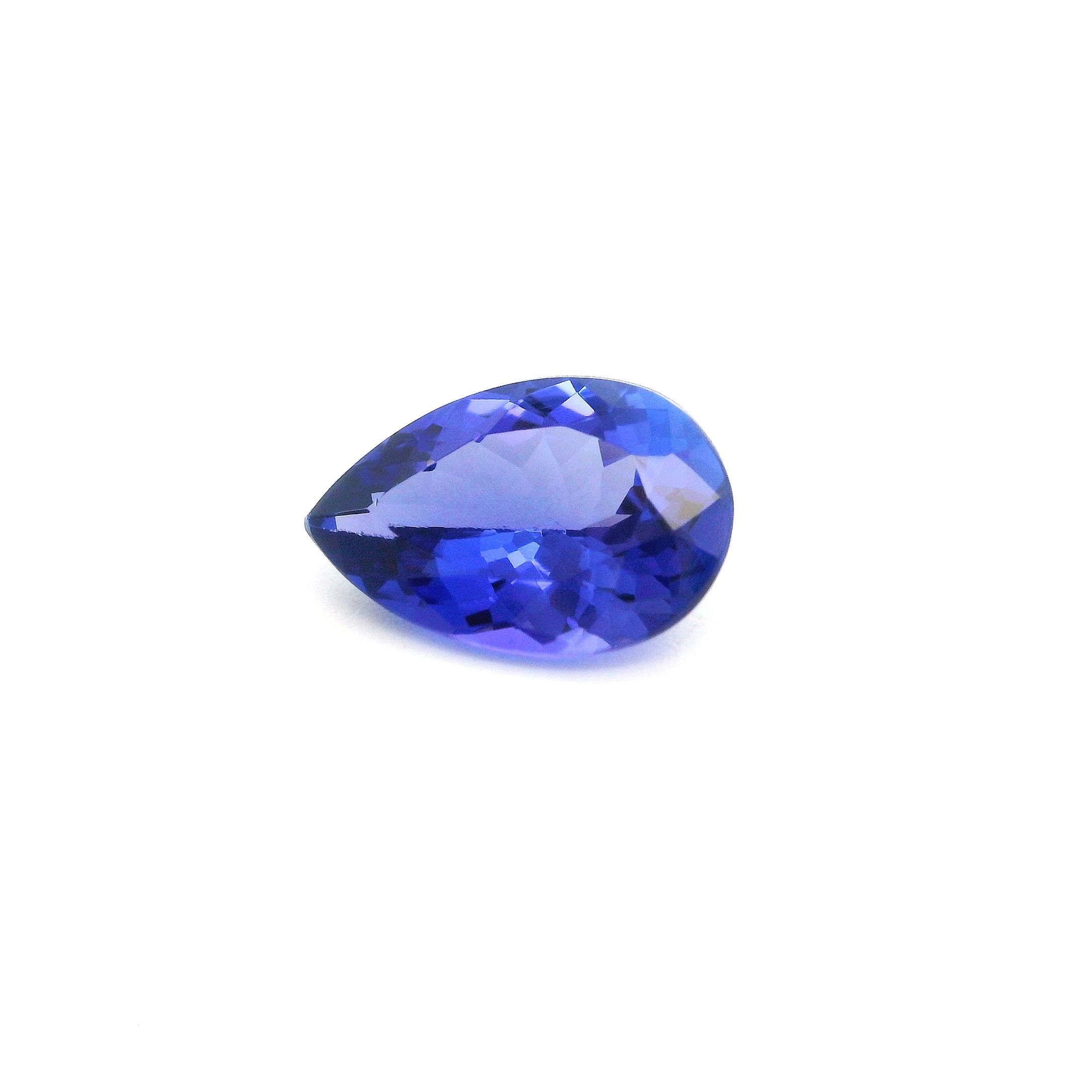 Tanzanit 1,27 ct, niebieski, szlif gruszka
