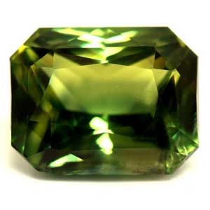 Szafir 1,16 ct, zielony, szlif szmaragdowy