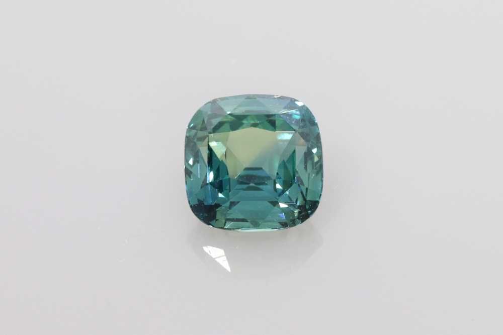 Szafir 1,56 ct, morski, szlif cushion
