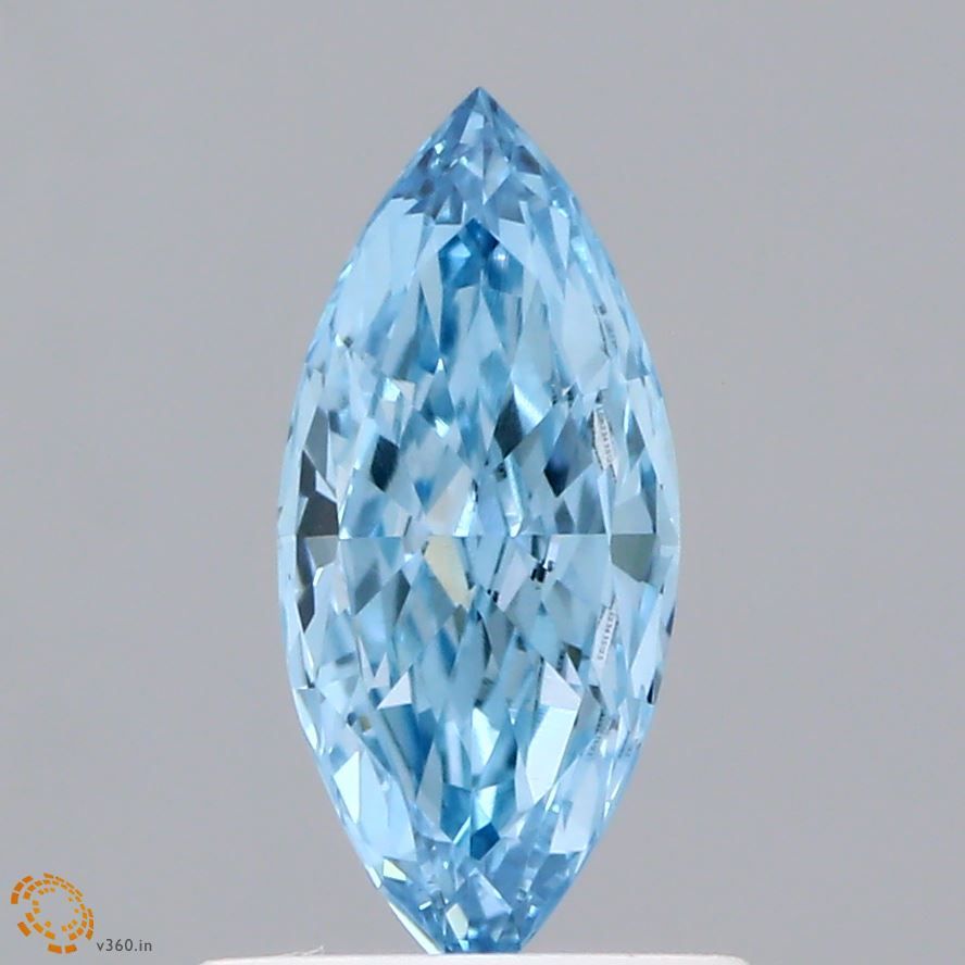 0.6 CT Fancy Vivid Blue MARQUISE
