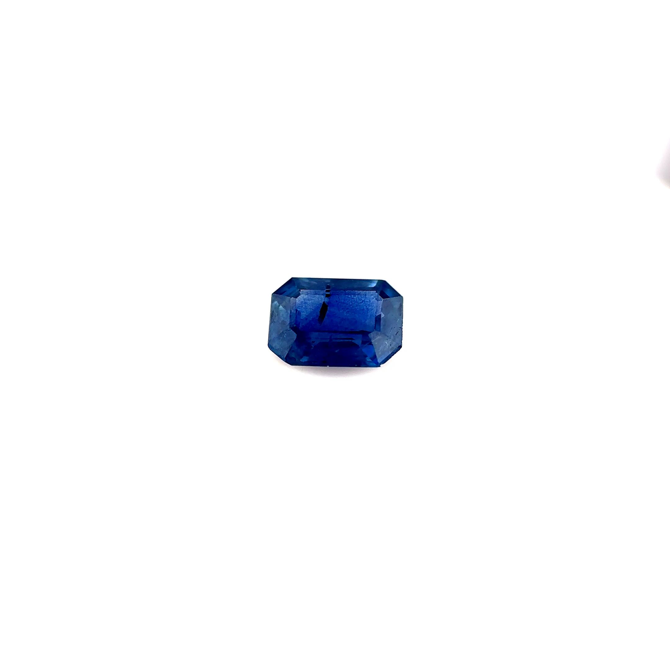 Szafir 1,17 ct, niebieski, szlif szmaragdowy