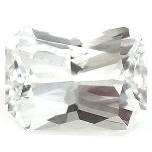 Szafir 1,23 ct, biały, szlif szmaragdowy