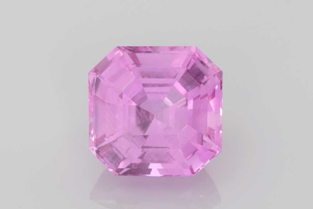 Szafir 4,15 ct, różowy, szlif asscher