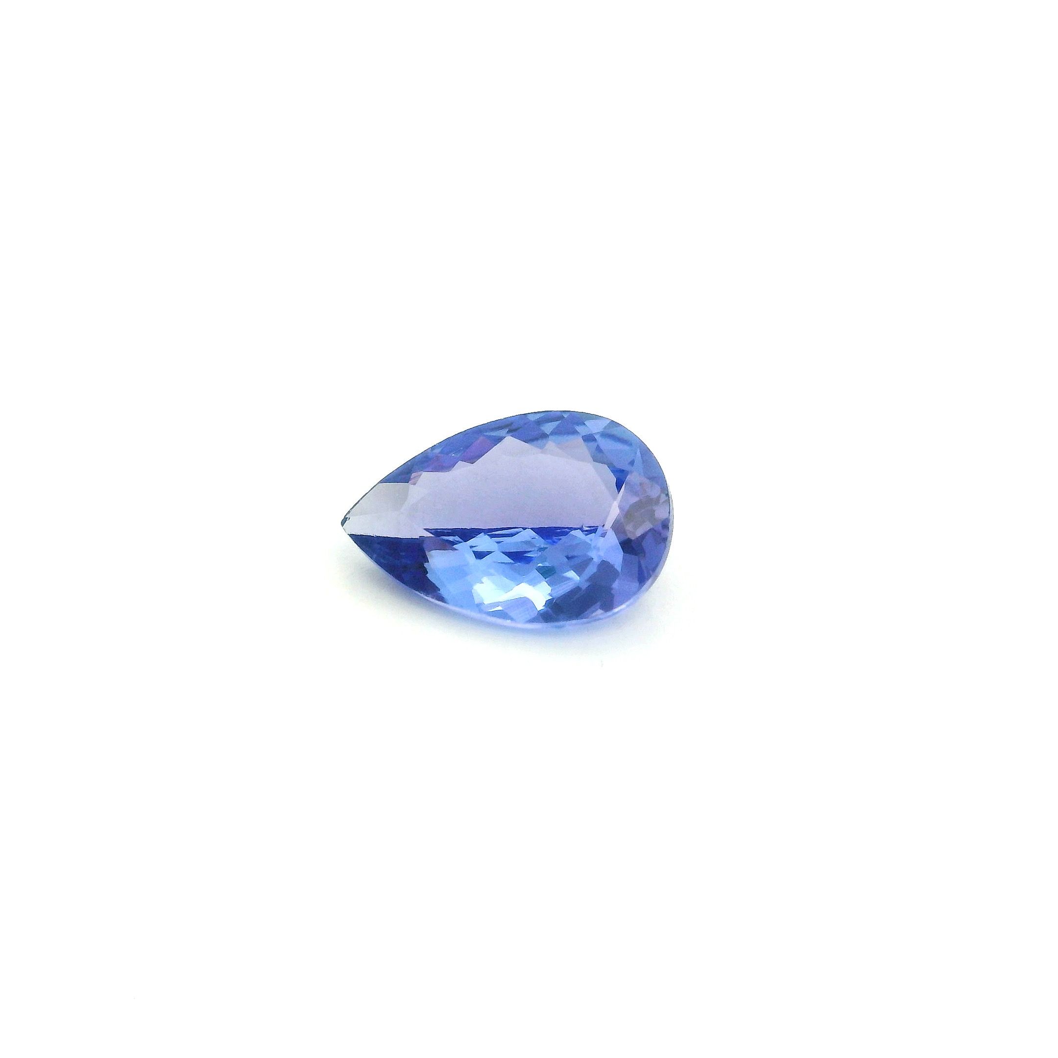 Tanzanit 1,20 ct, niebieski, szlif gruszka