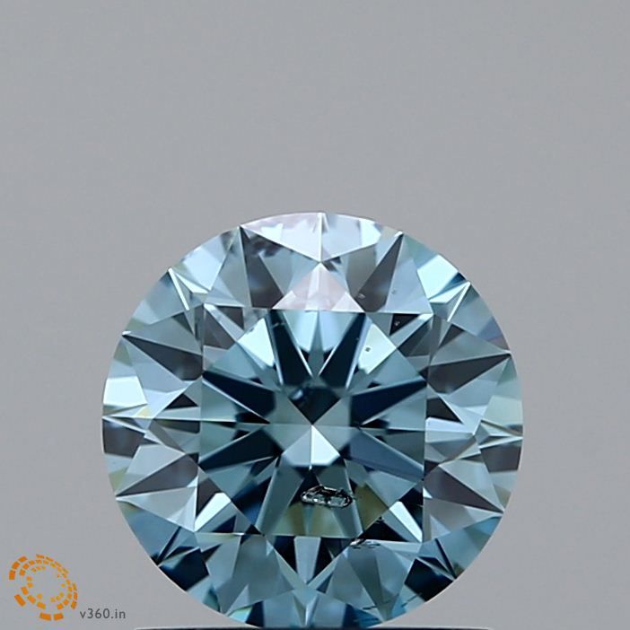 0.94 CT Fancy Intense Blueish Green ROUND