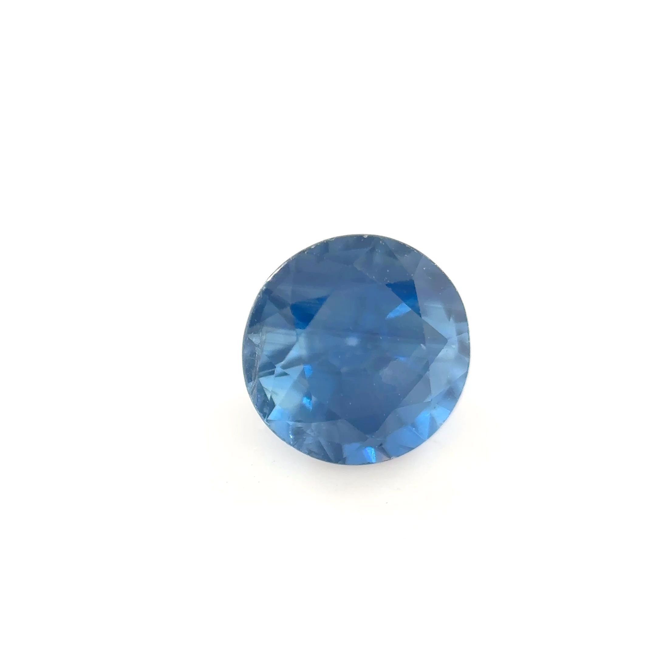 Szafir 1,00 ct, niebieski, szlif okrągły