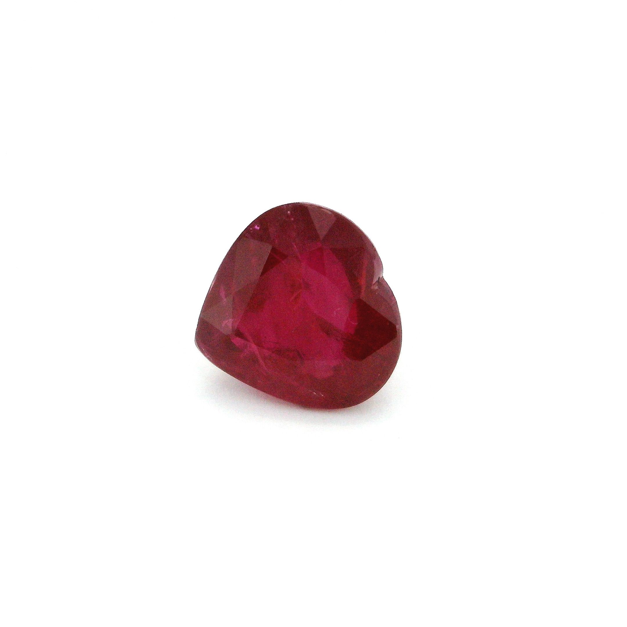 Rubin 3,01 ct, czerwony, szlif serce