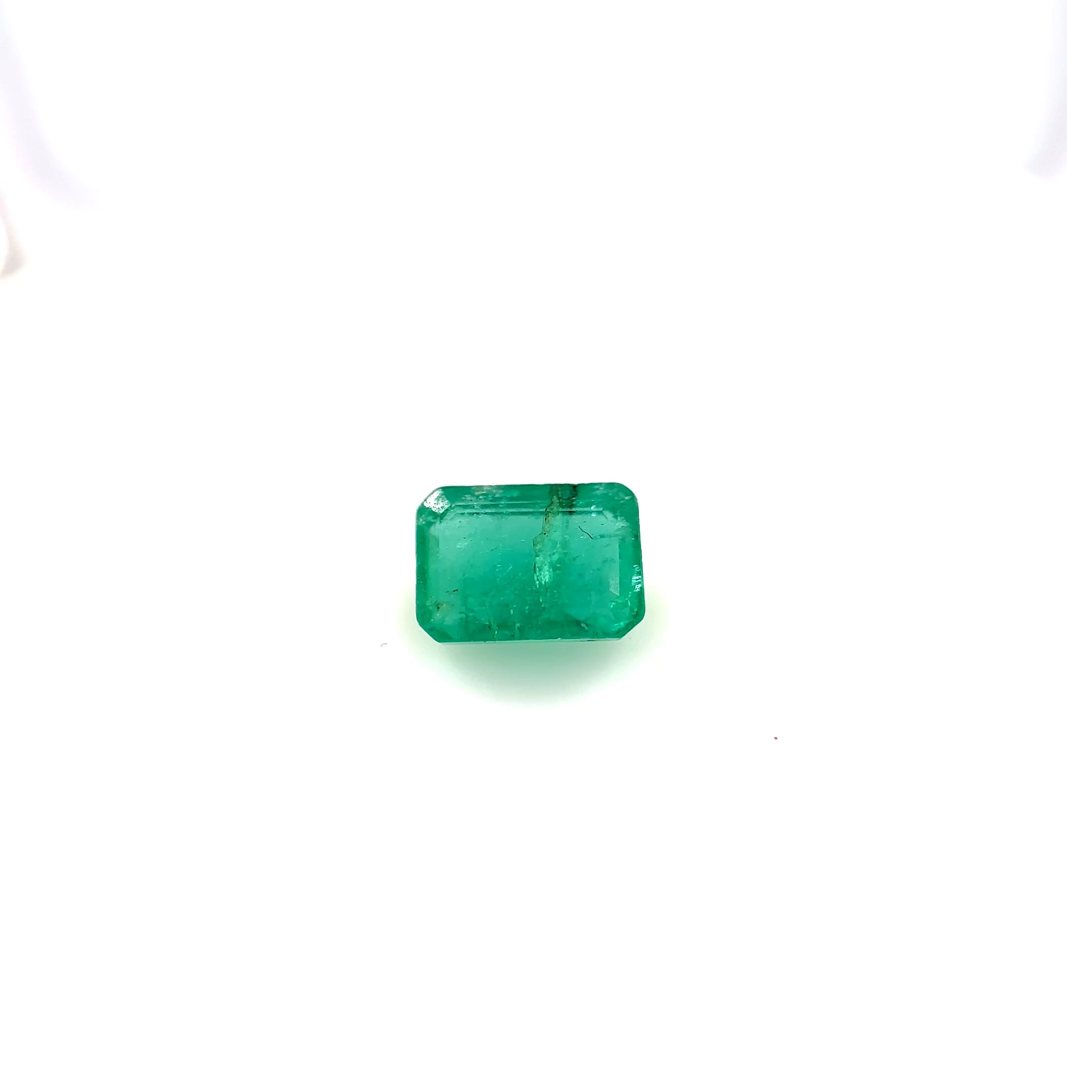 Szmaragd 1,47 ct, zielony, szlif szmaragdowy