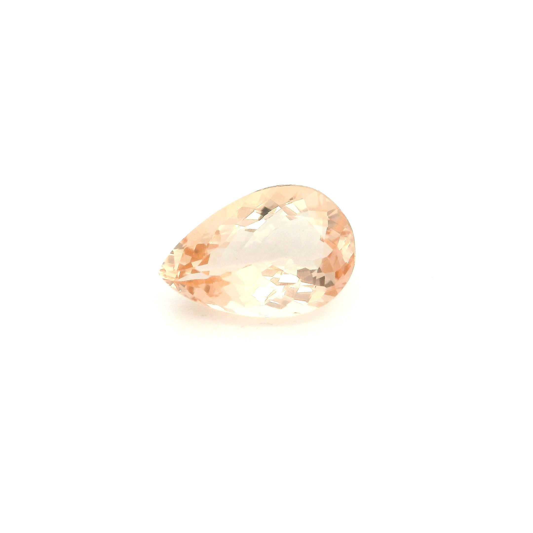 Morganit 2,86 ct, różowy, szlif gruszka