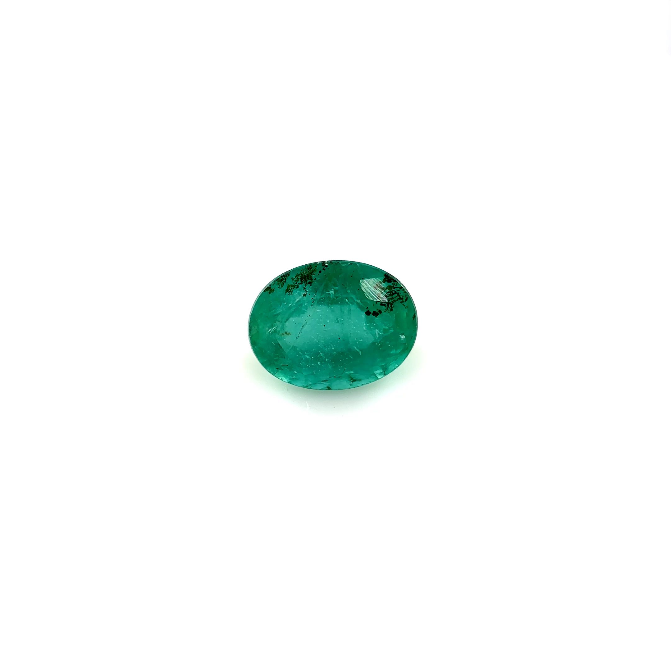 Szmaragd 1,50 ct, zielony, szlif owalny
