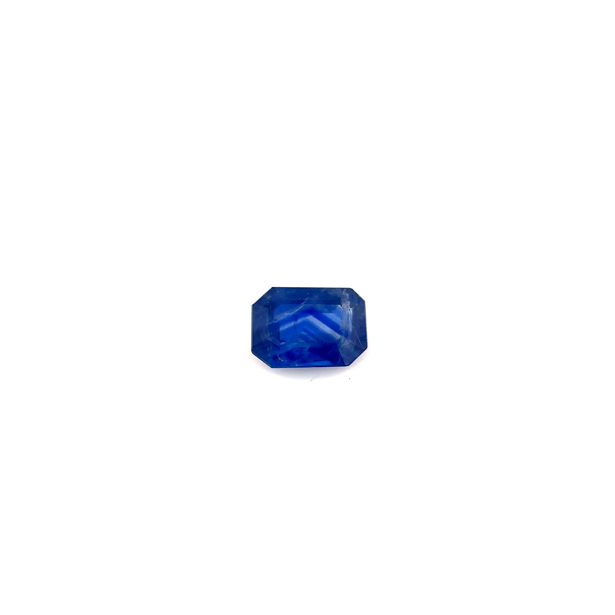 Szafir 1,06 ct, niebieski, szlif szmaragdowy