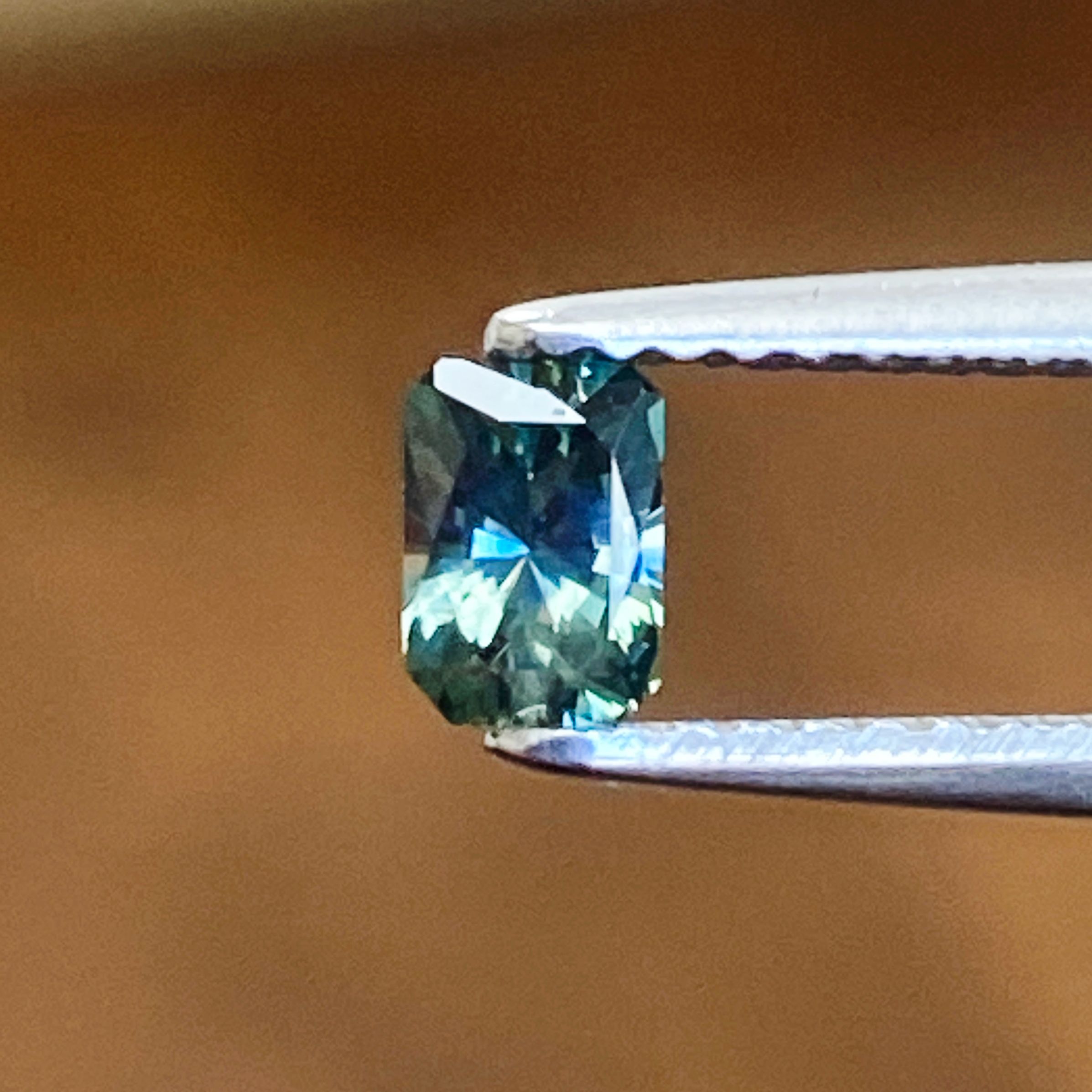 SAPPHIRE FACETED 0.39ct GREEN Blue Green EC UNITEDSTATES HEATED