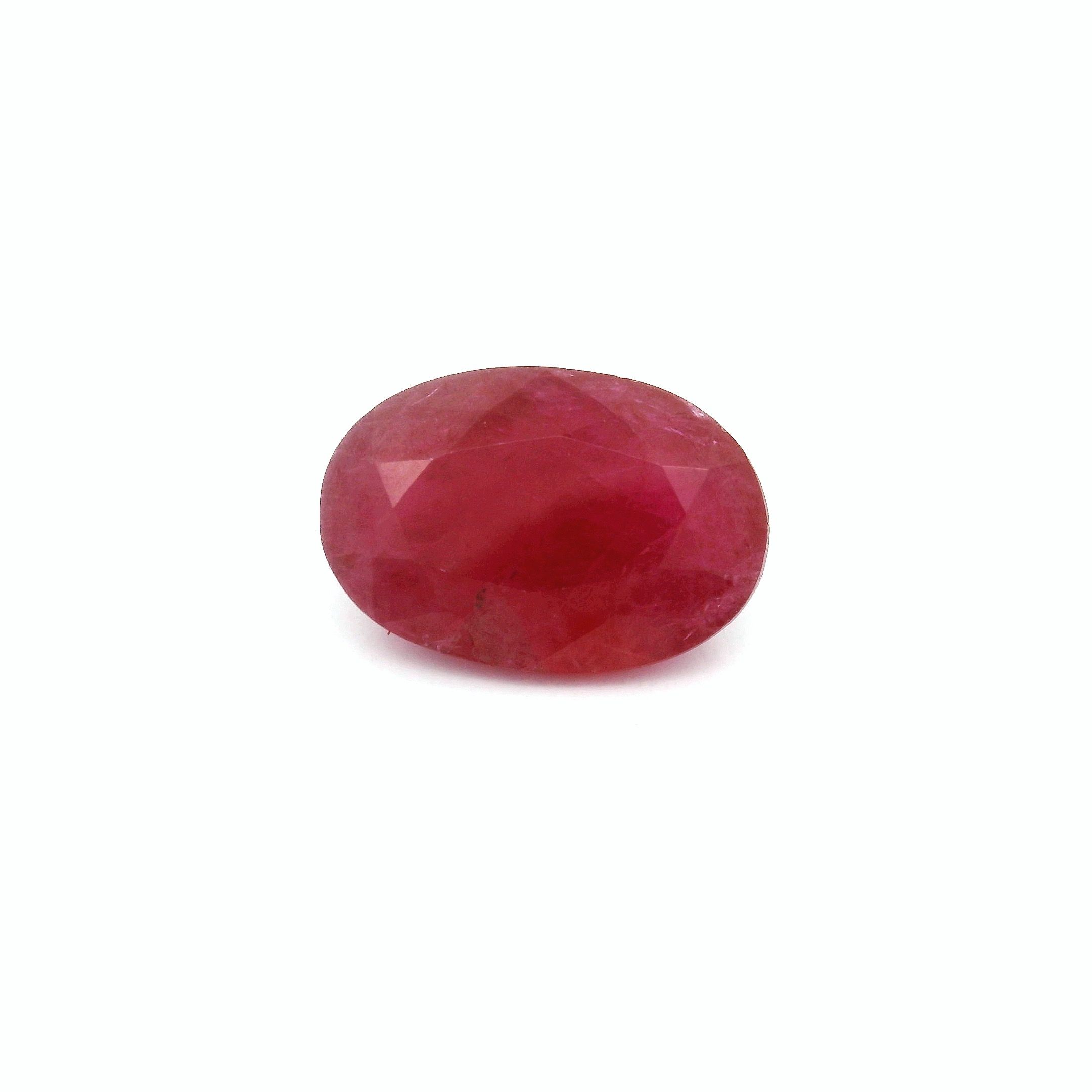 Rubin 2,81 ct, czerwony, szlif owalny