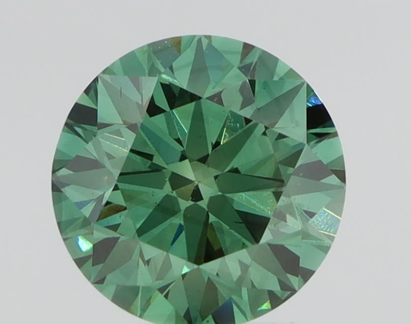 ROUND 2.11ct Fancy Green VS2 VG VG EX MED