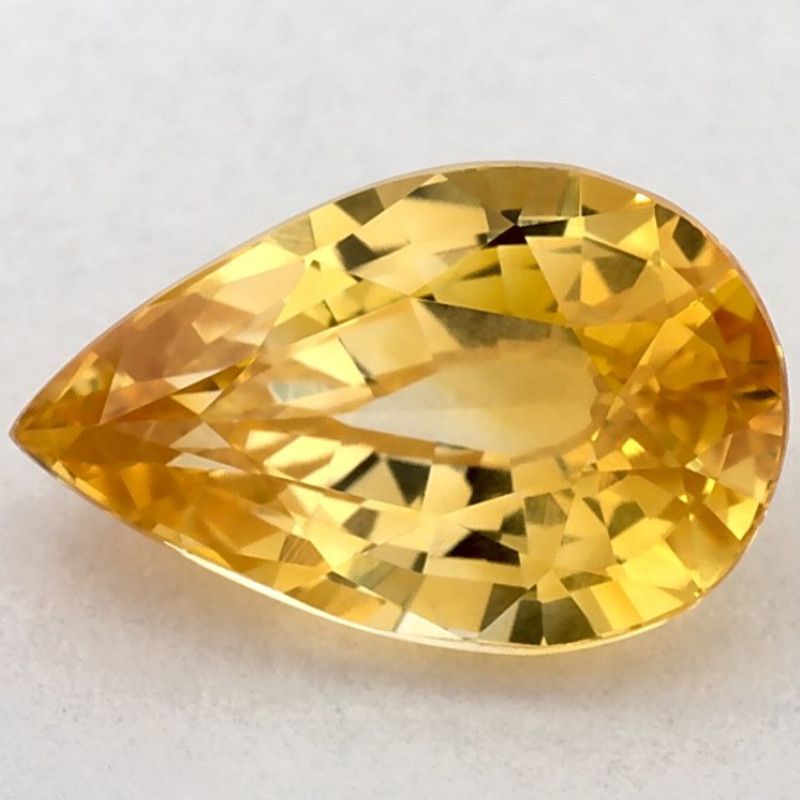 Szafir 2,03 ct, żółty, szlif gruszka