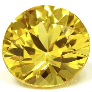 Szafir 1,52 ct, żółty, szlif okrągły