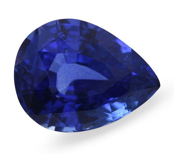 Szafir 3,53 ct, niebieski, szlif gruszka