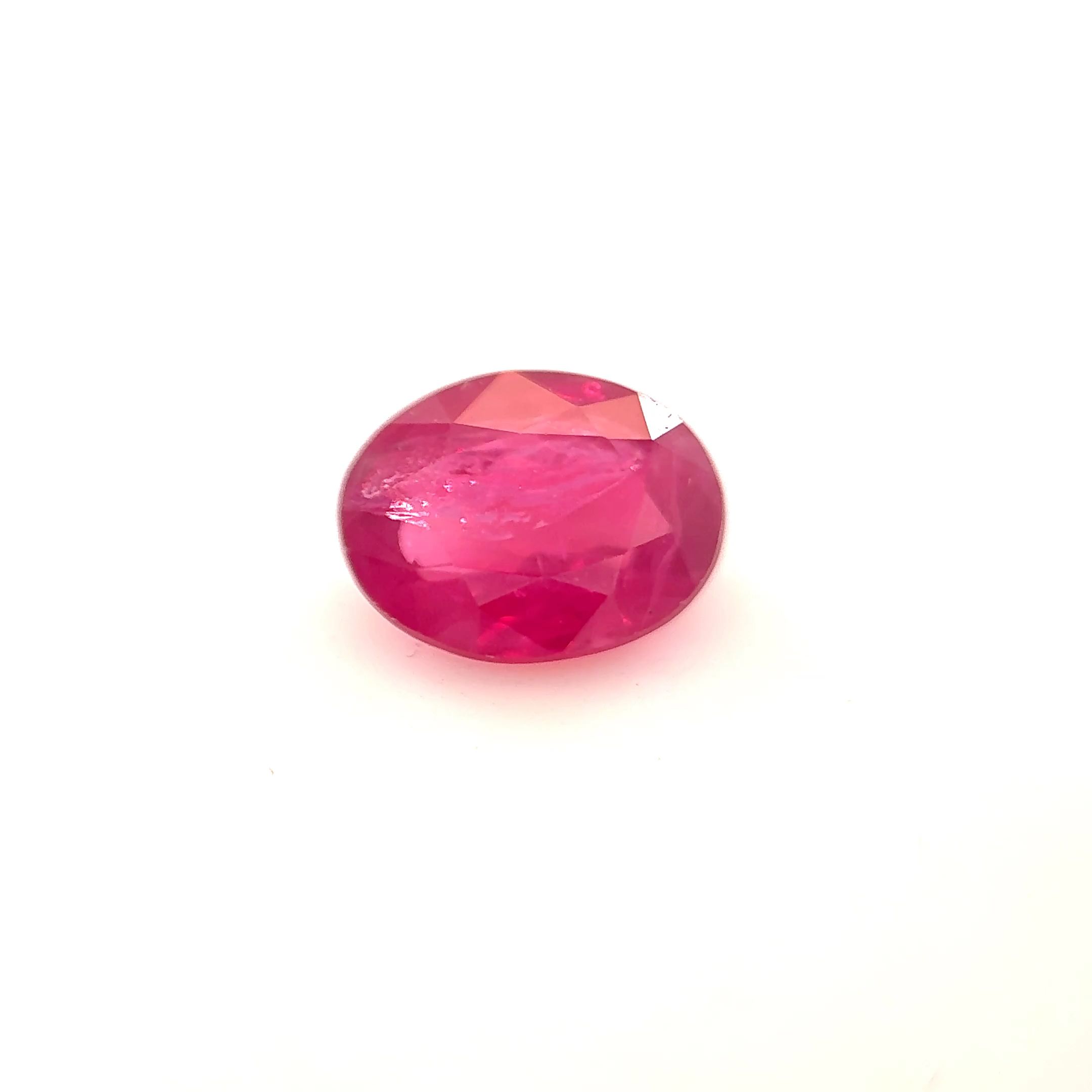 Rubin 1,03 ct, czerwony, szlif owalny