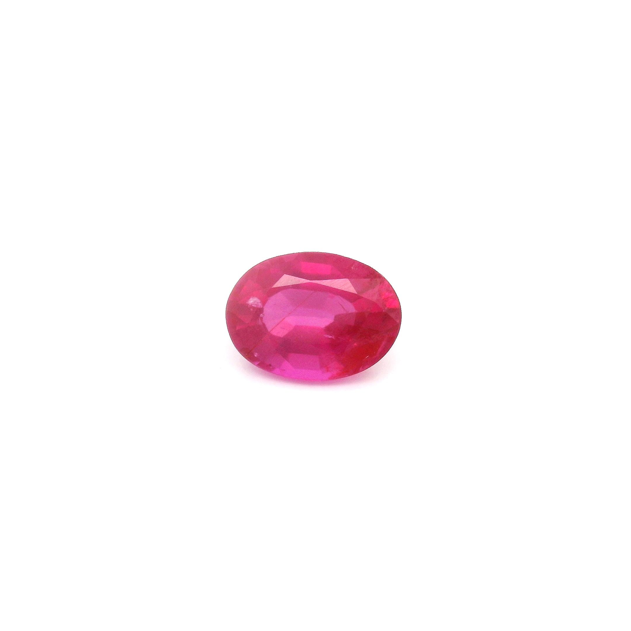 Rubin 1,00 ct, czerwony, szlif owalny