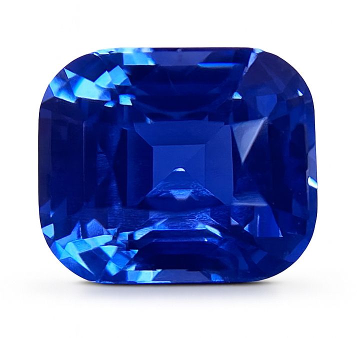 Szafir 5,26 ct, niebieski, szlif cushion