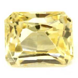 Szafir 1,22 ct, żółty, szlif szmaragdowy