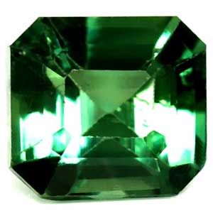 Szafir 1,06 ct, zielony, szlif szmaragdowy
