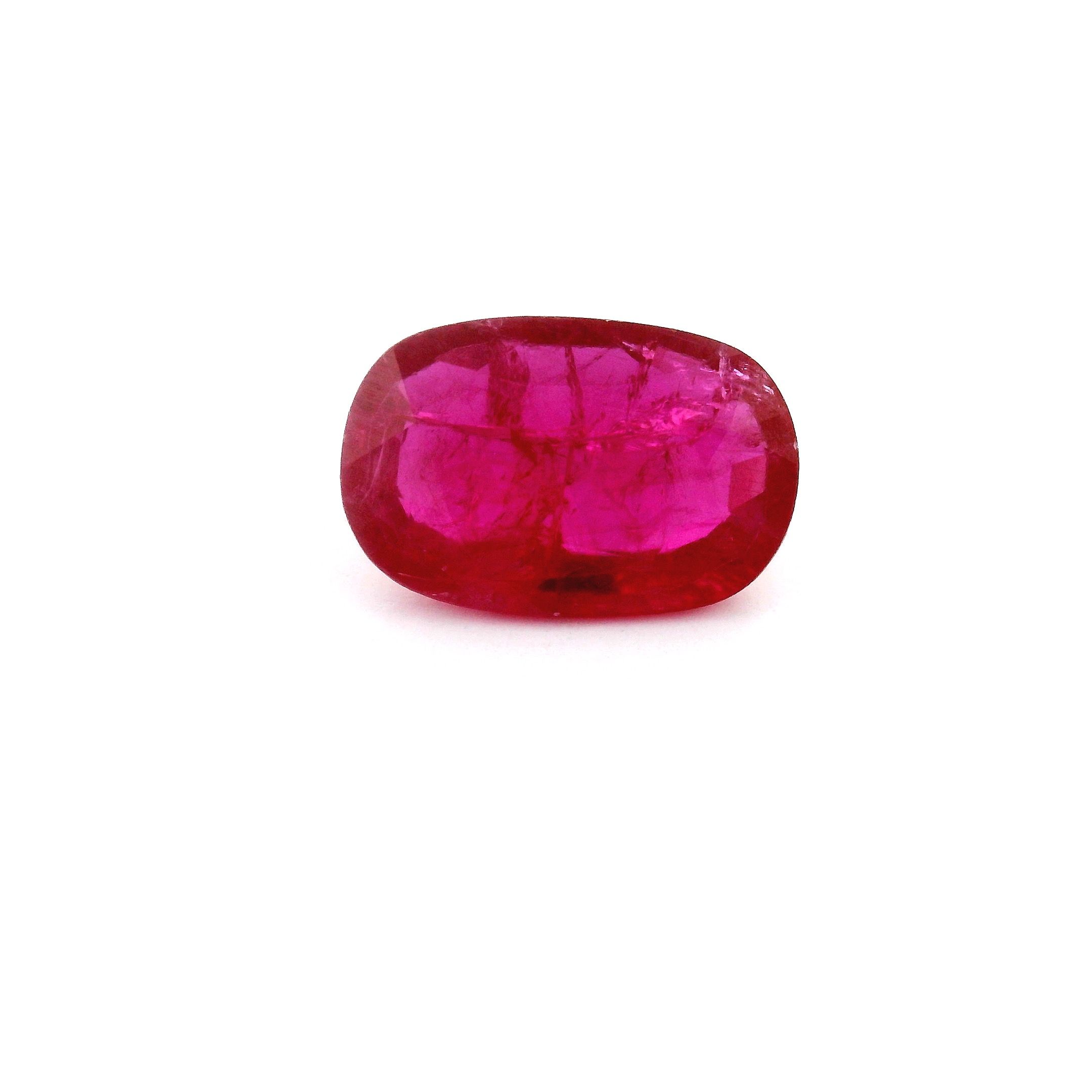Rubin 2,20 ct, czerwony, szlif cushion